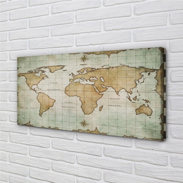 Obraz canvas spálené mapa 100x50 cm