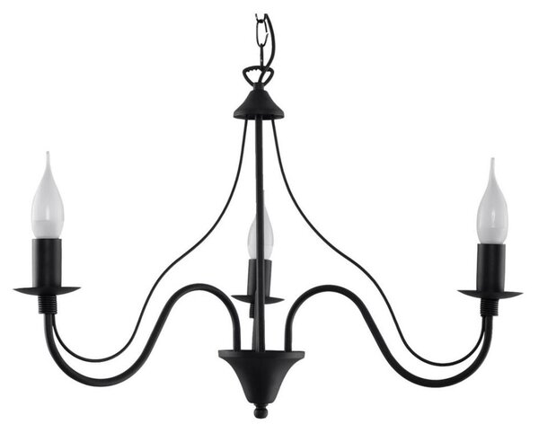 Luster na reťazi MINERWA 3 3xE14/40W/230V čierna