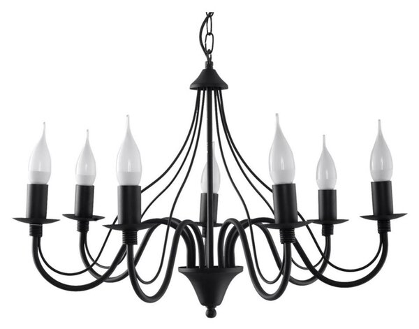 Luster na reťazi MINERWA 7 7xE14/40W/230V čierna
