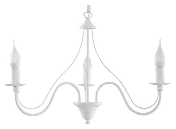 Luster na reťazi MINERWA 3 3xE14/40W/230V biela