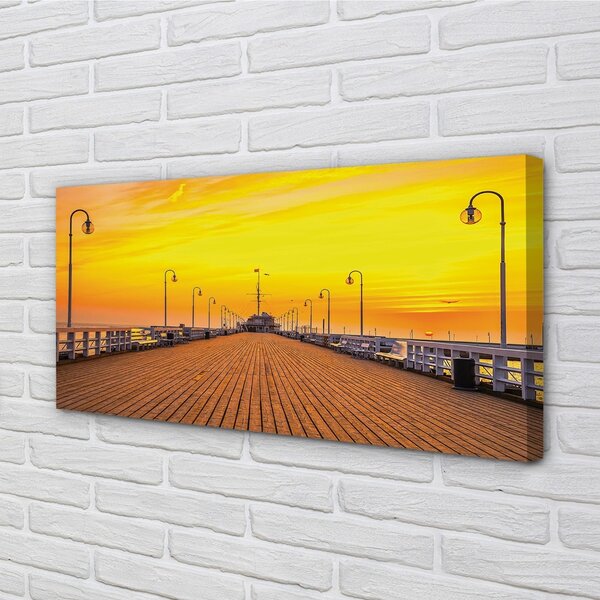 Obraz na plátne Gdańsk Pier sea sunset 100x50 cm