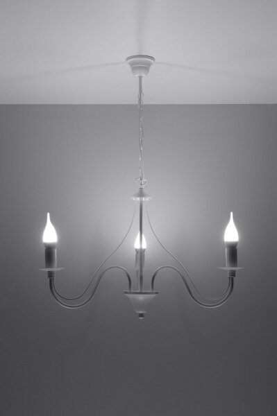 Luster na reťazi MINERWA 3 3xE14/40W/230V biela