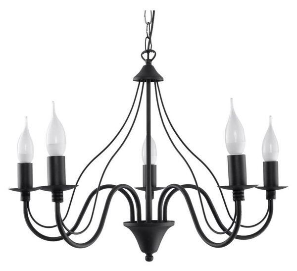 Luster na reťazi MINERWA 5 5xE14/40W/230V čierna
