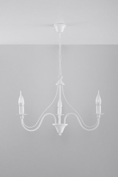 Luster na reťazi MINERWA 3 3xE14/40W/230V biela