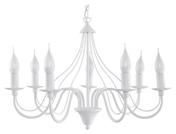 Luster na reťazi MINERWA 7 7xE14/40W/230V biela