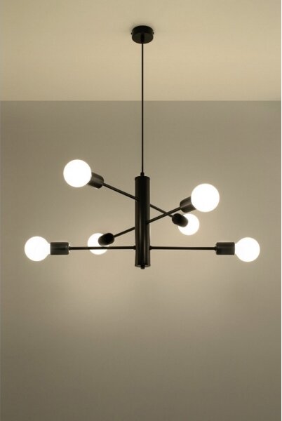 Luster na lanku DUOMO 6 6xE27/60W/230V čierna