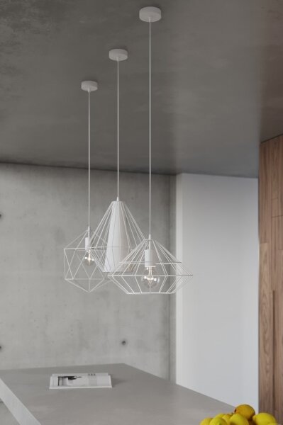 Luster na lanku DEMI 1xE27/60W/230V biela