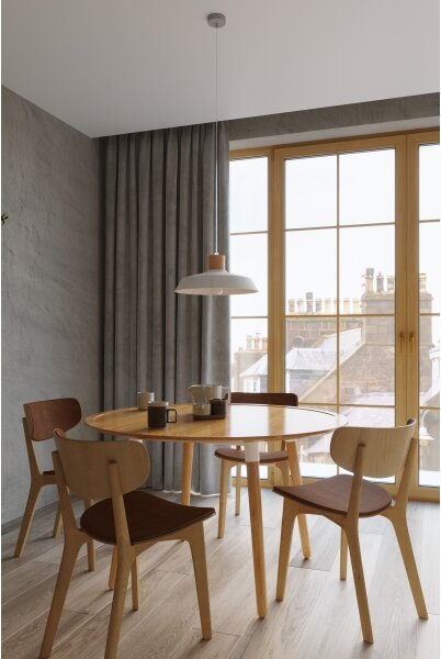 Sollux SL.0282 - Luster na lanku AFRA 1xE27/60W/230V šedá/prírodné drevo
