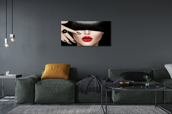 Obraz canvas Žena rany červené pery 100x50 cm