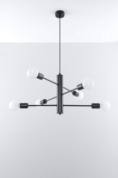 Luster na lanku DUOMO 6 6xE27/60W/230V čierna