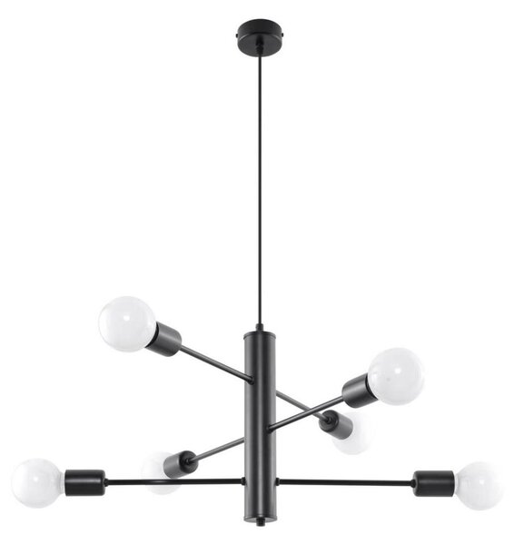 Luster na lanku DUOMO 6 6xE27/60W/230V čierna