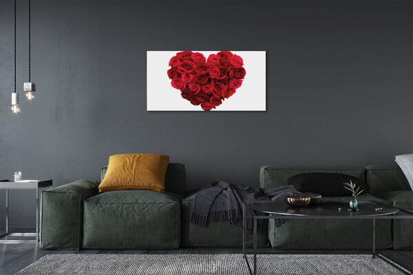 Obraz canvas Srdce z ruží 100x50 cm