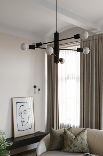 Luster na lanku DUOMO 6 6xE27/60W/230V čierna
