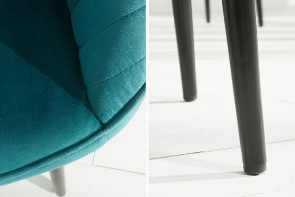 Estila Dizajnová stolička Timeless Comfort tyrkysová