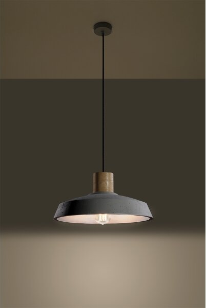 Sollux SL.0282 - Luster na lanku AFRA 1xE27/60W/230V šedá/prírodné drevo