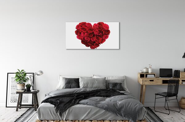 Obraz canvas Srdce z ruží 100x50 cm