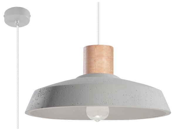 Sollux SL.0282 - Luster na lanku AFRA 1xE27/60W/230V šedá/prírodné drevo