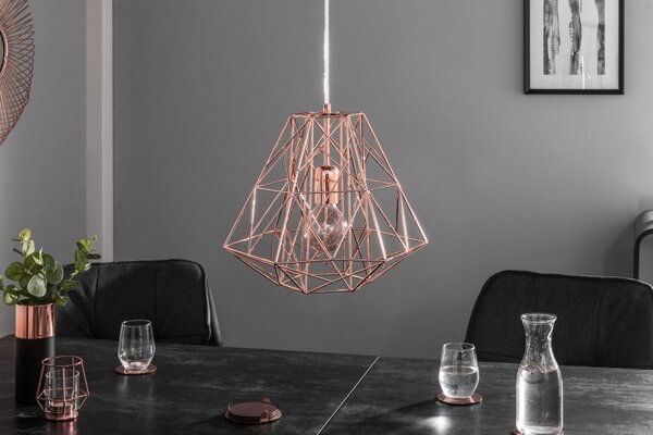 Estila Dizajnová závesná lampa Mira ružovo zlatá