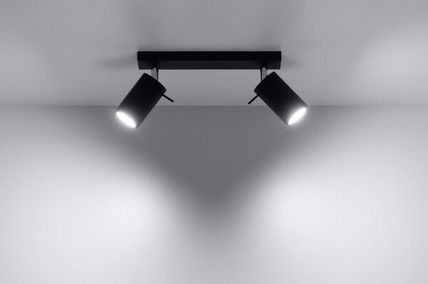 Sollux SL.0092 - Bodové svietidlo RING 2 2xGU10/10W/230V čierna