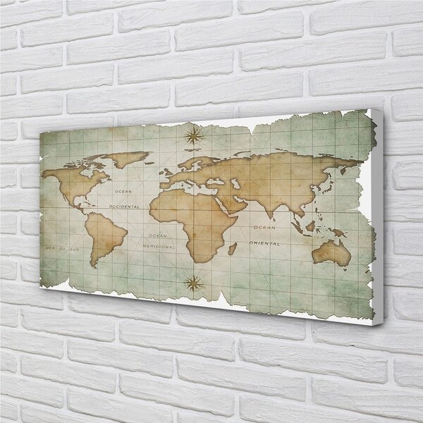 Obraz canvas mapa 100x50 cm