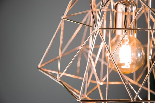 Estila Dizajnová závesná lampa Mira ružovo zlatá