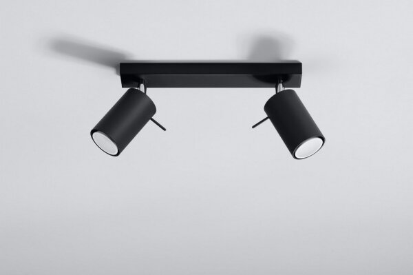 Sollux SL.0092 - Bodové svietidlo RING 2 2xGU10/10W/230V čierna
