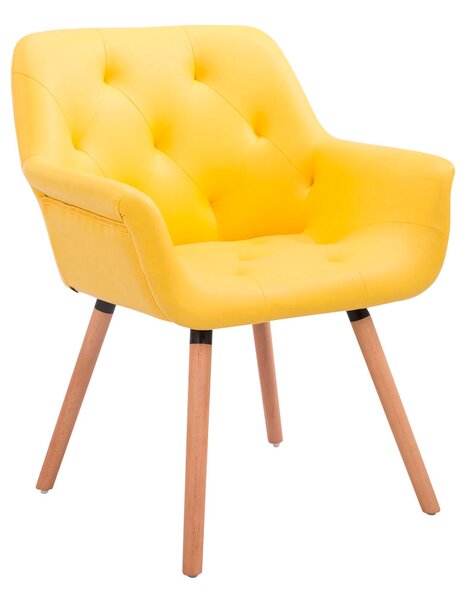 Stolička s podrúčkami Cass, nohy natura - Žltá