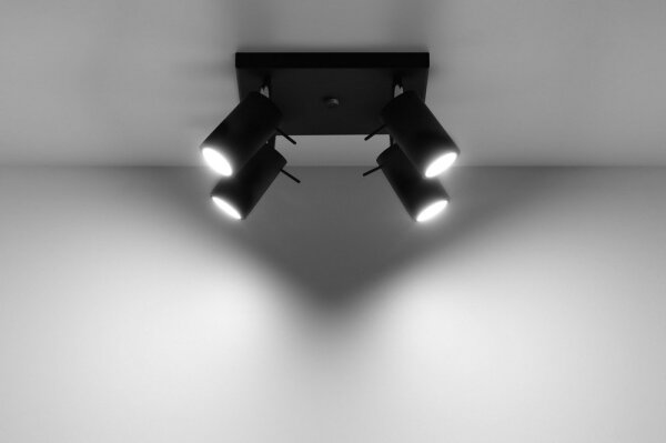 Sollux SL.0094 - Bodové svietidlo RING 4 4xGU10/10W/230V čierna