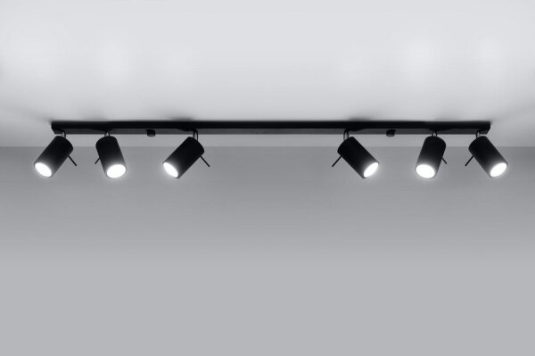 Sollux SL.0334 - Bodové svietidlo RING 6L 6xGU10/10W/230V čierna