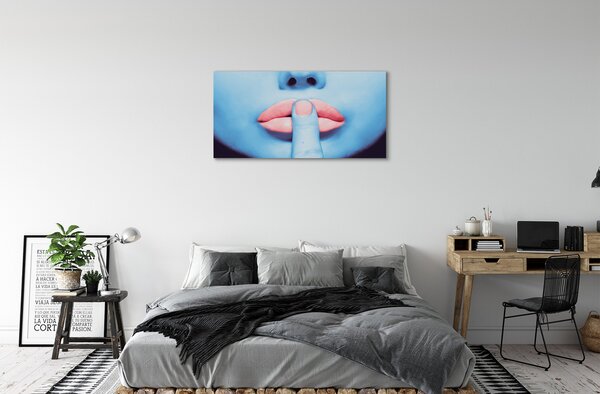 Obraz canvas Žena neónové pery 100x50 cm