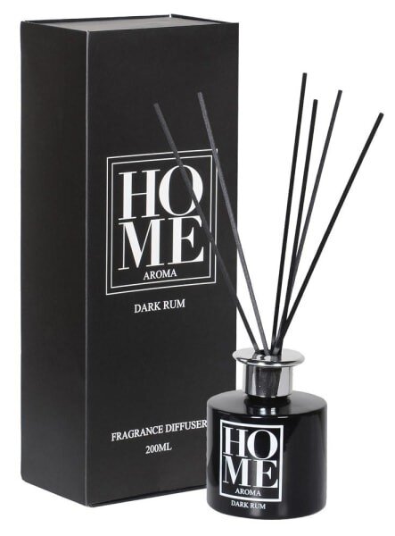 Estila Dizajnový aromatický difuzér Dark Rum s tyčinkami v čiernej farbe 30 cm
