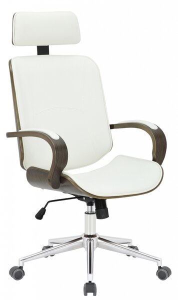 Kancelárska stolička Dayton ~ drevo sivé - Biela