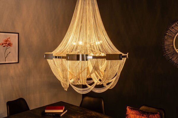 Estila Luxusný retiazkový strieborný luster Razo II 70cm