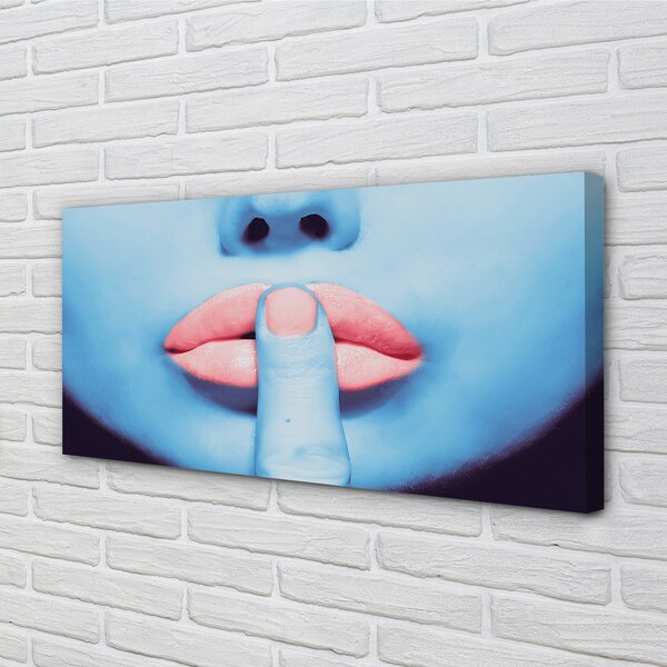 Obraz canvas Žena neónové pery 100x50 cm