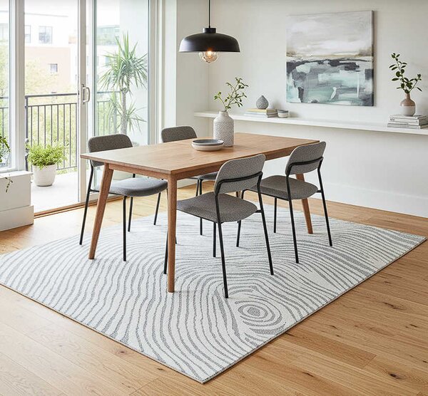 TZ Sivý obdĺžnikový pruhovaný koberec Strado Polo Cloud vzor zebra Rozmer: 120x170 cm