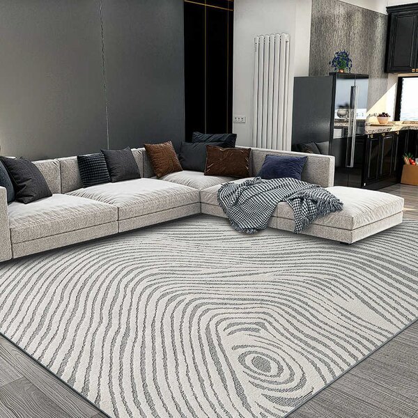 TZ Sivý obdĺžnikový pruhovaný koberec Strado Polo Cloud vzor zebra Rozmer: 120x170 cm