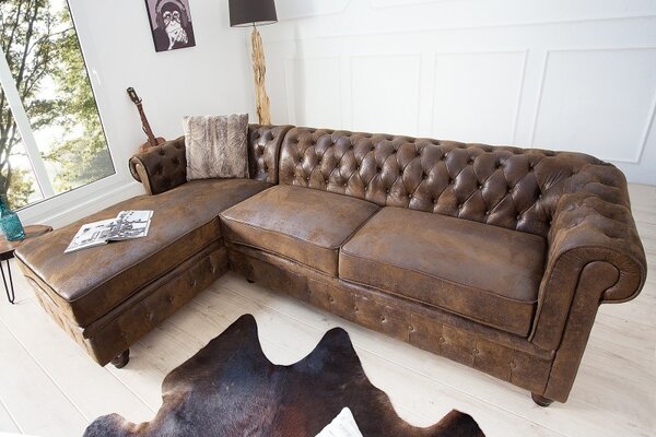 Estila Chesterfield luxusná rohová sedačka Holger ľavá 280cm