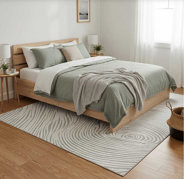 TZ Sivý obdĺžnikový pruhovaný koberec Strado Polo Cloud vzor zebra Rozmer: 120x170 cm