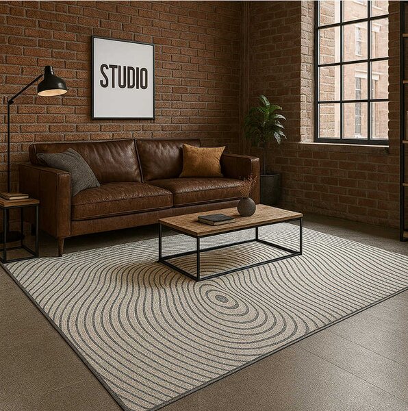 TZ Sivý obdĺžnikový pruhovaný koberec Strado Polo Cloud vzor zebra Rozmer: 120x170 cm