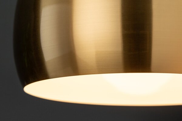 Estila Art deco okrúhly závesný luster Aurora v zlatej farbe s kovovým lesklým povrchom a tvarom nedokončenej gule 30 cm