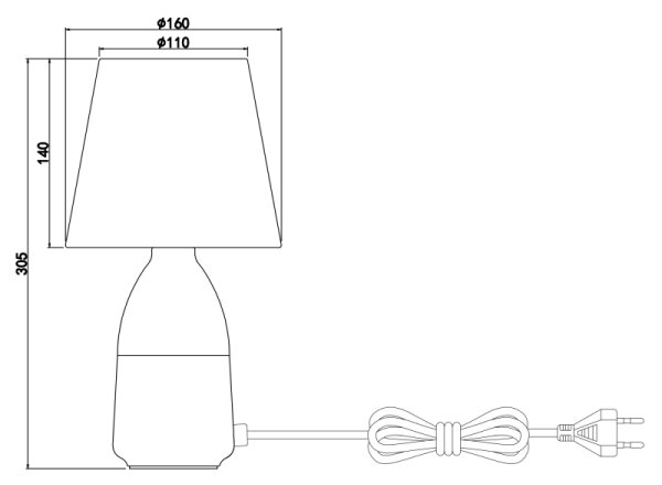 GLOBO 24135C - Stolná lampa EUGEN 1xE14/40W/230V