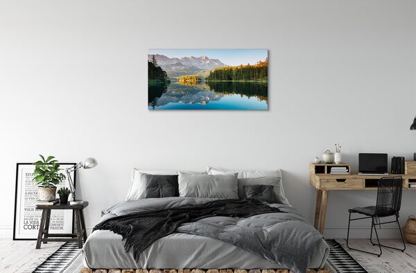 Obraz na plátne Nemecko Mountain forest lake 100x50 cm