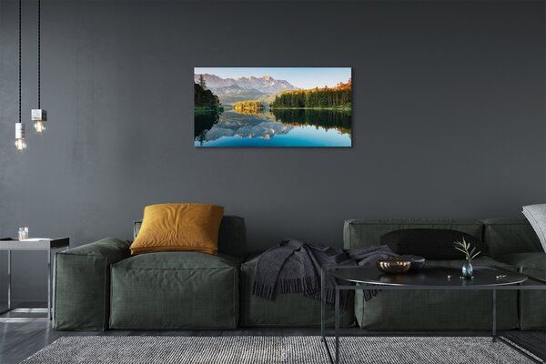 Obraz na plátne Nemecko Mountain forest lake 100x50 cm
