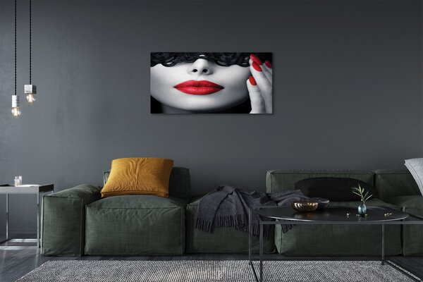 Obraz canvas Červené pery žena 100x50 cm