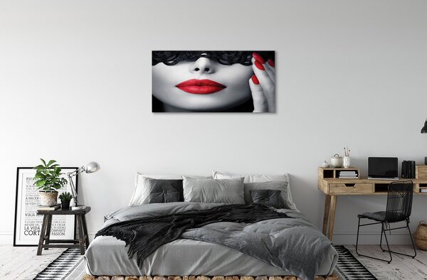Obraz canvas Červené pery žena 100x50 cm