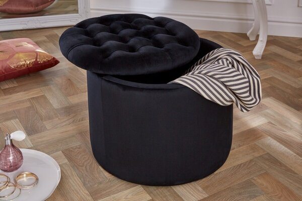 Estila Moderná taburetka Modern Barock čierna 50cm