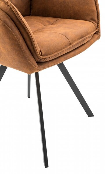 Estila Retro štýlové kreslo Odo 85cm hnedé s opierkami na ruky