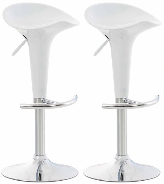 Plastová barová stolička Shine biela (SET 2 ks) - Biela