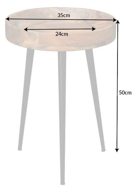 Estila Štýlový retro kruhový príručný stolík Tamworth I v hnedej farbe 35cm