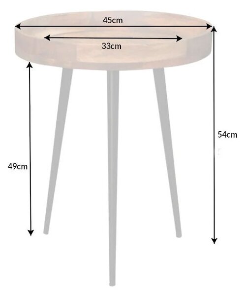 Estila Štýlový retro kruhový príručný stolík Tamworth I v hnedej farbe 45cm